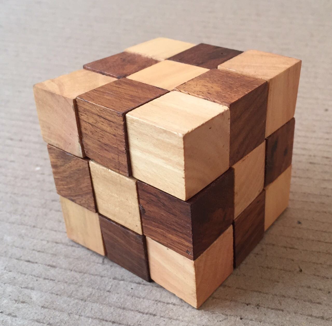 wooden rubik's cube