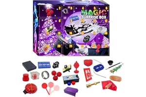 LIANGLIDE Magic Advent Calendar 2022 Christmas, 24pcs Amazing Magic Tricks Props Advent Calendar Countdown for Kids Boys and Girls Magic Days for Christmas Hoilday(#1)