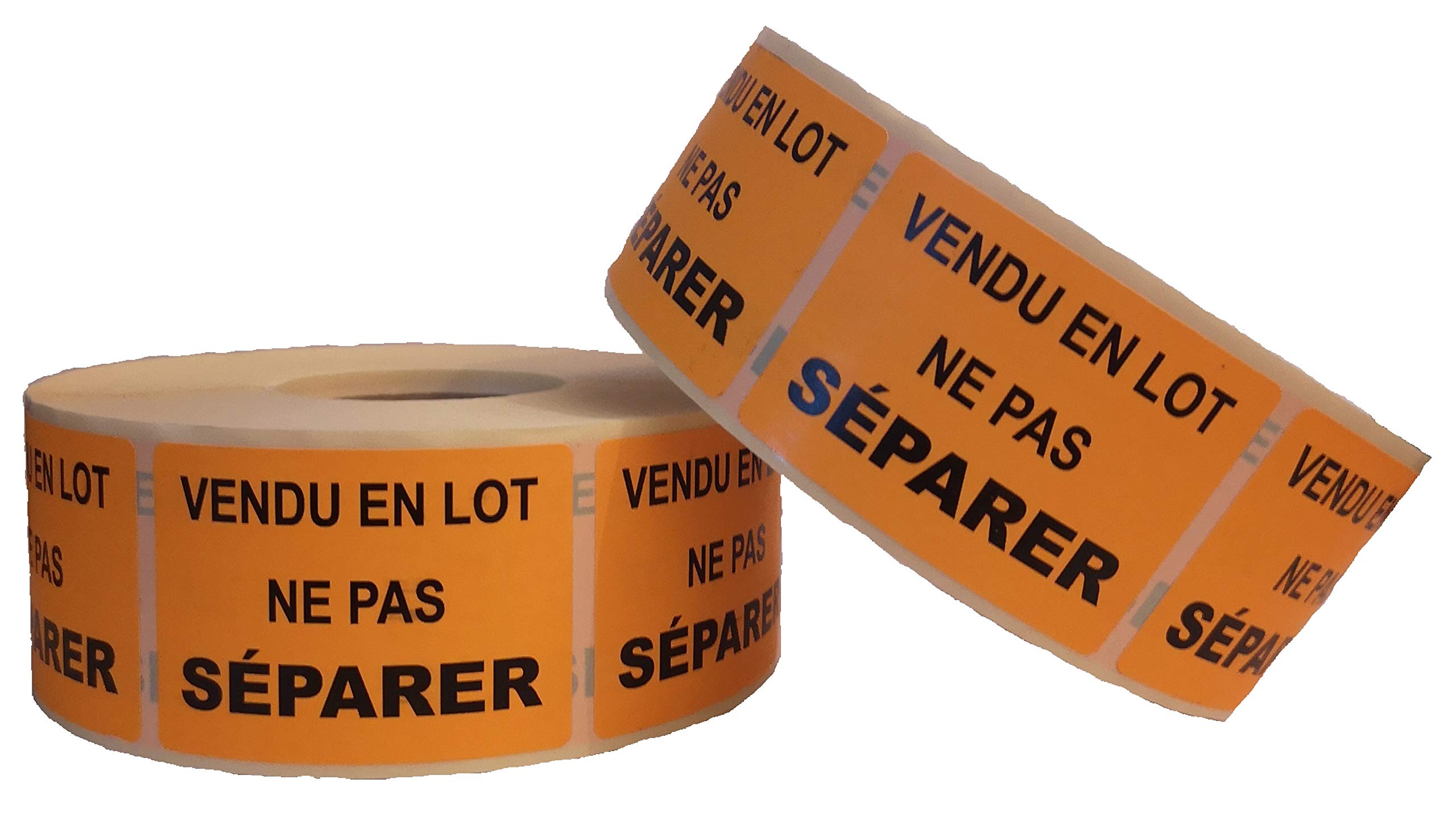 Labels (40 mm x 55 mm) - "Vendu En Lot Ne Pas Séparer" ("Only Sold In Set Cannot Be Separated") - Rolls of 1000