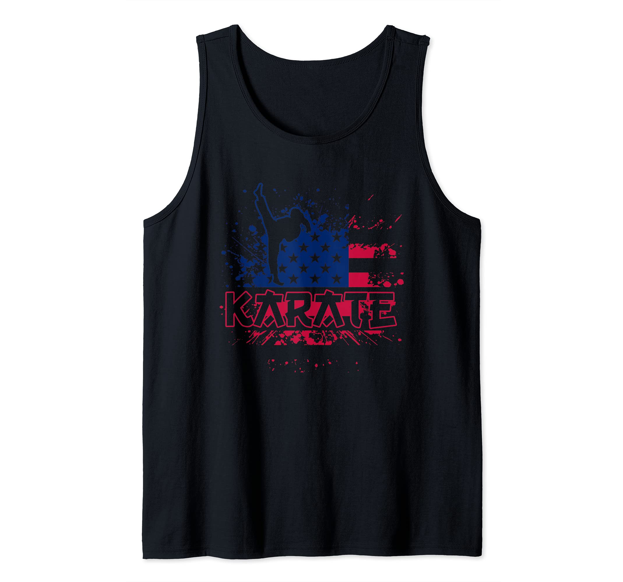 Patriotic American Pride Sparring Athlete US Flag Karate Tank Top