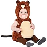 Infant Baby Beaver Halloween Costume | Cute Critter Hooded Bubble Suit Outfit with Tail