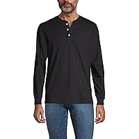 Lands' End Mens Long Sleeve Pocket Super-T Tee Black Regular