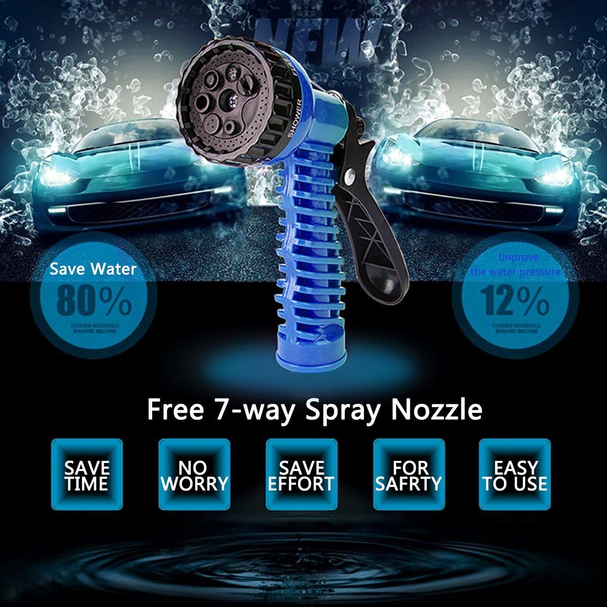 Magic Hose Garden Hose Pipe 30 m, Blue,black, 30 meters - Image 5