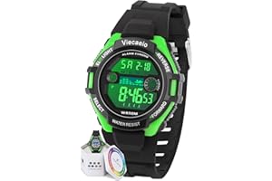 Viecaeio Kids Digital Watch for Boys Girls, Waterproof LED Colorful Lights Sports Watch Suitable for 5-17 Years Old Teenagers (with Gift Box)