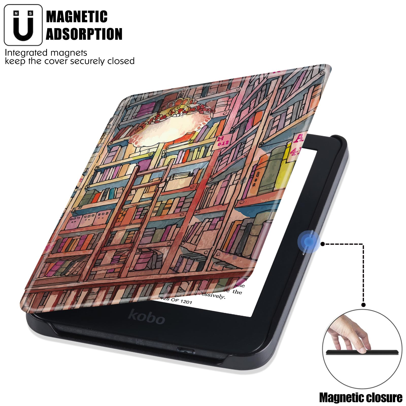 BOZHUORUI Clear Case for Kobo Clara 2E (2022 Release,Model N506) - Ultra-Thin Lightweight Scratch Proof Transparent Silicone Flexible Soft Back Cover (Bookstore)