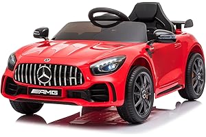 Fierton Kids Ride on Car for Kids w/Remote Control, 12V Licensed Mercedes Benz AMG GTR Battery Powered Electric Vehicle w/LED Lights MP3 Music Horn (Red)