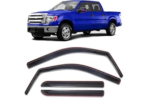 MYCHINSEN in-Channel Rain Guards Fit for Ford F150 2009-2014 SuperCrew Cab,Ford F150 SVT Raptor 2011-2014 SuperCrew,Window Deflectors,Vent Shades,Extra Durable Vent Visors Car Accessories-4PCS