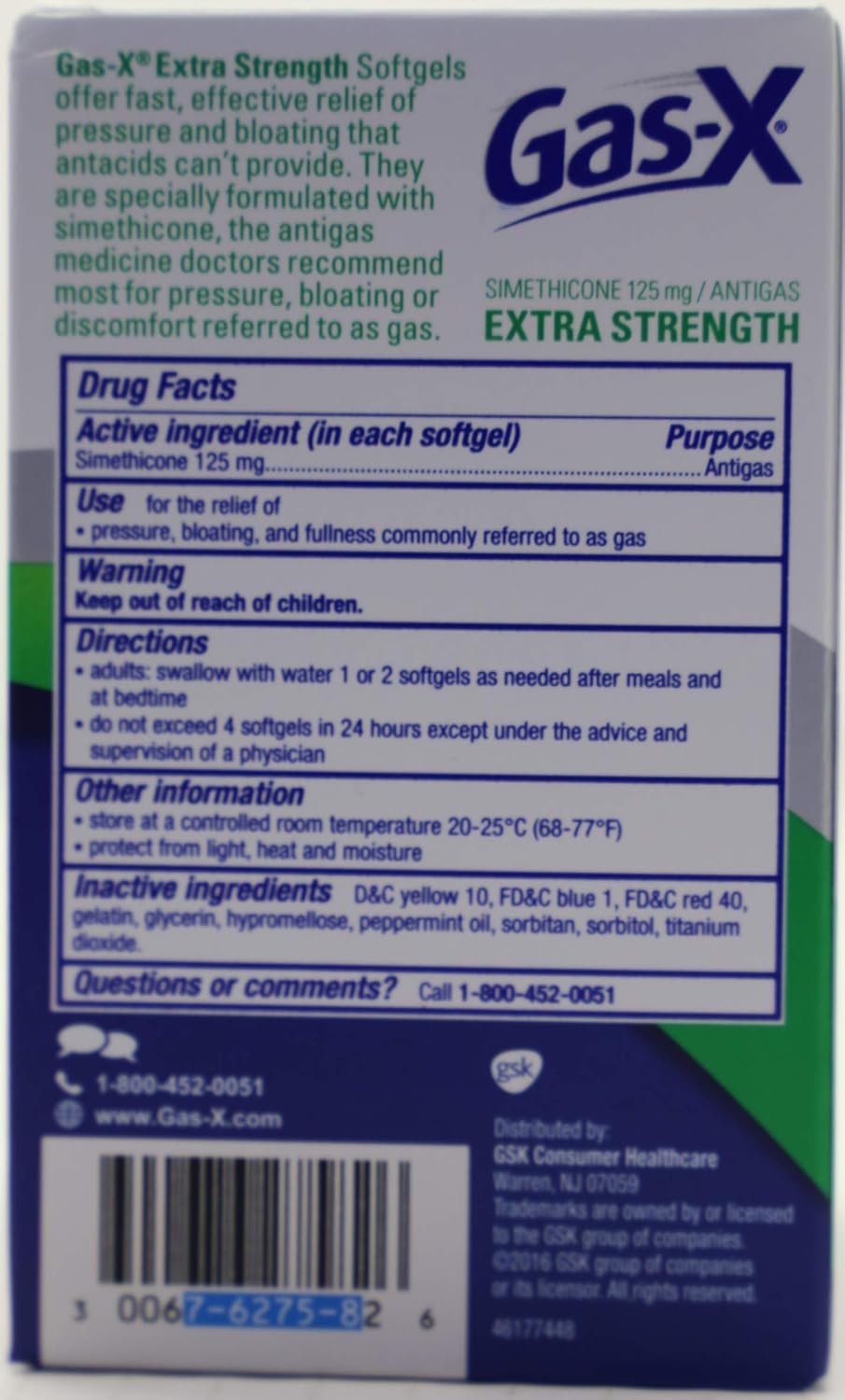 Gas-X Extra Strength Softgels 125 mg (120 ct.): Health & Personal Care