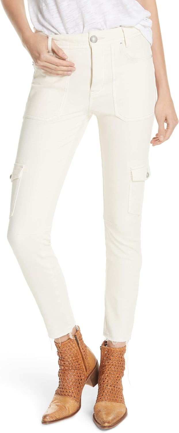FREE PEOPLE Womens Ivory Utility Jeans Size 26 Waist Amazon.co.uk