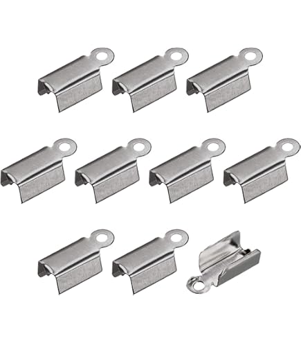 200pcs Fold Over Crimp End Caps - 0.49 Inch Gold Tone Ribbon Ends For Jewelry Making