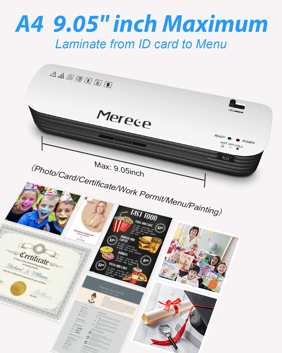 Merece Laminator Set 4 in 1 A4 A5 A6 Portable Thermal Laminator