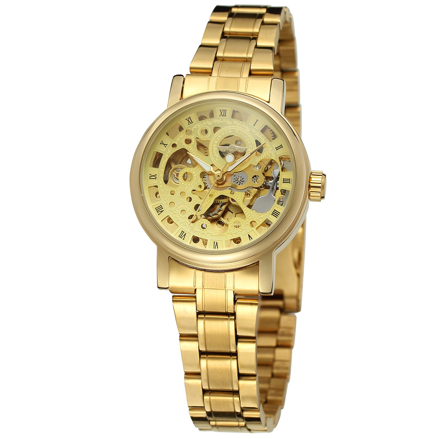 FORSINING Women's Stylish Automatic Self-Wind Skeleton Analogue Stainless Steel Bracelet Watch