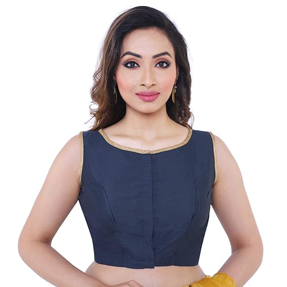 Women's Cotton Silk Solid Blouse (D-005248-Grey)