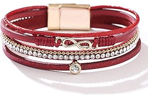 Long tiantian Blue Bracelets for Women Leather Bracelets Trendy Stackable Bracelets Layered Bangle Bracelets Cuff Bracelets Boho Jewelry Leather Wrap Bracelets Christmas Gifts Stocking Stuffers