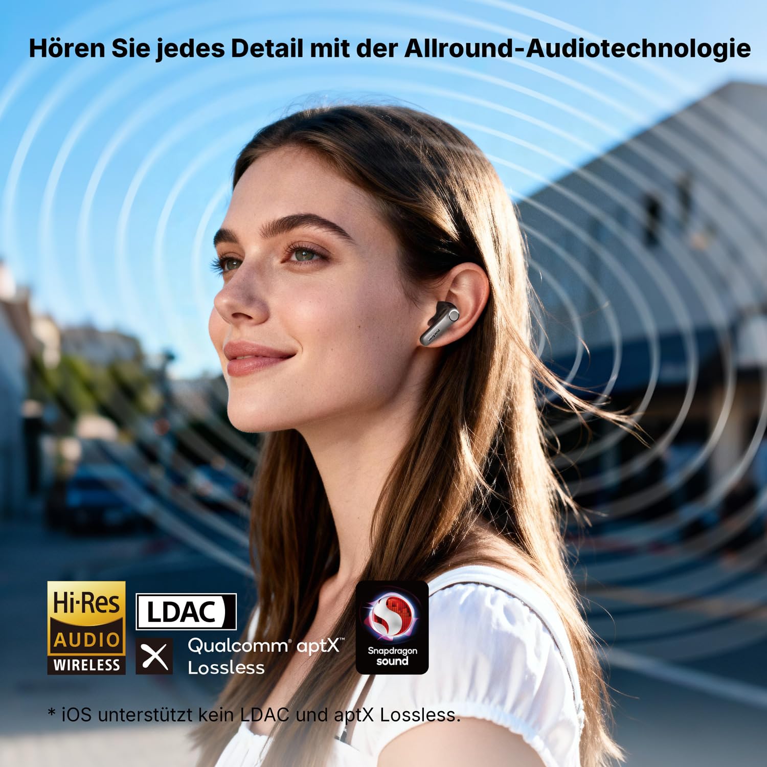 EarFun Air Pro 4+ Bluetooth Kopfhörer mit Noise Cancelling, Hybrid-Treibersystem, Hi-Res Audio, aptX Lossless, LDAC, 6 Mik. KI Anrufe, 54 Std. Akku, Multipoint, Trageerkennung, IP55, Bluetooth 6.0 4