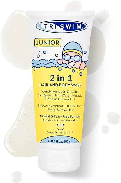 TRISWIM Junior Hair Body Wash Sweet Persimmon 200ml Natural Tear Free Chlorine