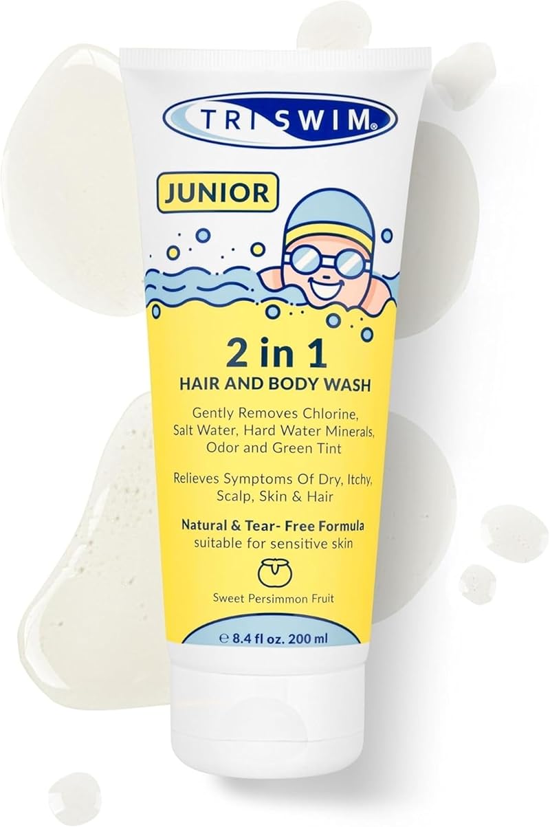 TRISWIM Junior Hair Body Wash Sweet Persimmon 200ml Natural Tear Free Chlorine