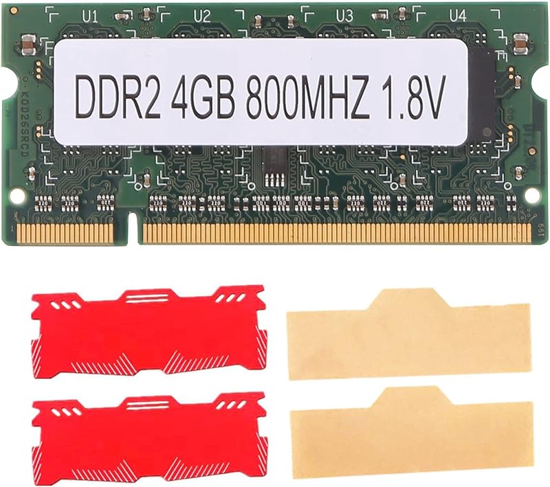 Uinfhyknd 4GB DDR2 Laptop RAM 800MHz PC2 6400 SODIMM 2RX8 200 Pin with 2