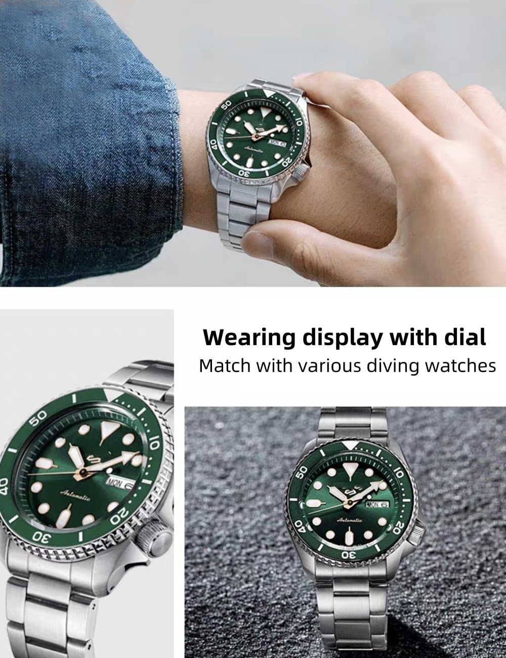 Danxancy Stainless Steel Watch Band Curved Ends Tapered 18mm 19mm 20mm 21mm 22mm 24mmFlexible Metal Watch Strap Smartwatch Bracelet Deployment Double FlipLock Buckle Silver Black Gold