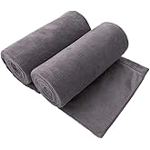 JML Microfiber Bath Towel 2 Pack(30" x 60"), Oversized Thick Towels, Soft, Super Absorbent and Fast Drying, No Fading Multipurpose Use for Sports, Travel, Fitness, Yoga, 30 in 60 in, Grey Count