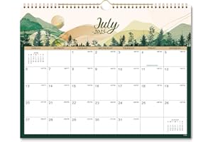 WOWYOGA 2025-2026 Wall Calendar - 18 Months Wall Calendar 2025-2026 from Jul.2025 - Dec.2026, 14.8" x 11.6", Twin-Wire Binding, Blank Block, Julian Dates, Hanging Loop, Holiday Reminder, Thick Paper