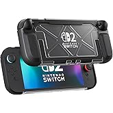 PAWDIARY Switch 2 Dockable Case with Comfort Ergonomic Grip, Ultra-Thin Hard Case Protector for Nintendo Switch 2, Waterproof Anti-Scratch Integrated Switch 2 Accessories Skin Cover
