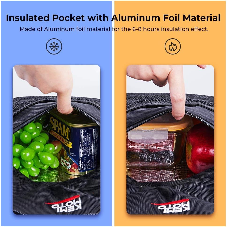 RZR Center Seat Bag, kemimoto 1680D RZR Storage Bag with Aluminum Foil Insulated Pocket Cool & Warm and Red Pipping Compatible with Polaris Razor 570 800 S 900 1000 XP: Automotive