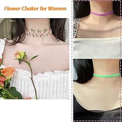 PINCHUAN 8PCS Flower Choker Necklace for Women Lace