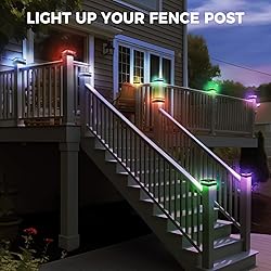 Peasur 4x4 Solar Post Cap Lights Outdoor RGB Color