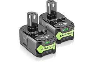 2 Pack 6000mAh 18V Lithium Battery Compatible with Ryobi 18V ONE+ Cordless Power Tools, Fits P102 P103 P104 P105 P107 P108 P1