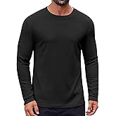 COOFANDY Thermal Shirts for Men Heavyweight Long Sleeve T Shirt Casual Basic Shirts Stretch Crew Neck Undershirts