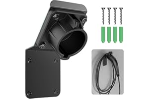 H3JANG EV Charger Holder for SAE J1772 - Heavy Duty Wall Mount Bracket with Cable Organizer, Universal J1772 Plug Holder for Electric Vehicle Charging Stations, Garage, Parking Lot (Includes Screws)