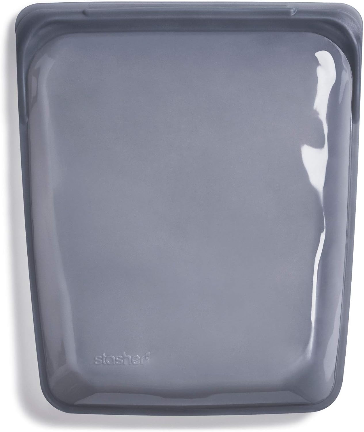 Stasher Re-Usable Food-Grade Platinum Silicone Half Gallon Bag for Eating from/Cooking, Freezing and Storing in/Sous Vide/Organising/Travelling, 26.05 cm x 20.95 cm, Ash