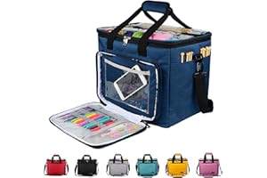 Hoshin Knitting Bag for Yarn Storage, High Capacity Yarn Totes Organizer with Inner Divider Portable for Carrying Project, Kn