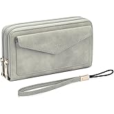 CLUCI Wallet Women Large Capacity Wristlet Purse for Women Long Ladies Wallet RFID Blocking Multi Credit Card Holder