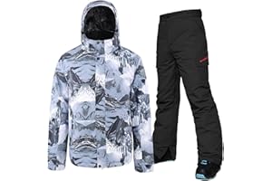 YEEFINE Men's Ski Suit Waterproof Snowsuit Winter Ski Jacket and Pants Set Outdoor Warm Snow Snowboard Suit