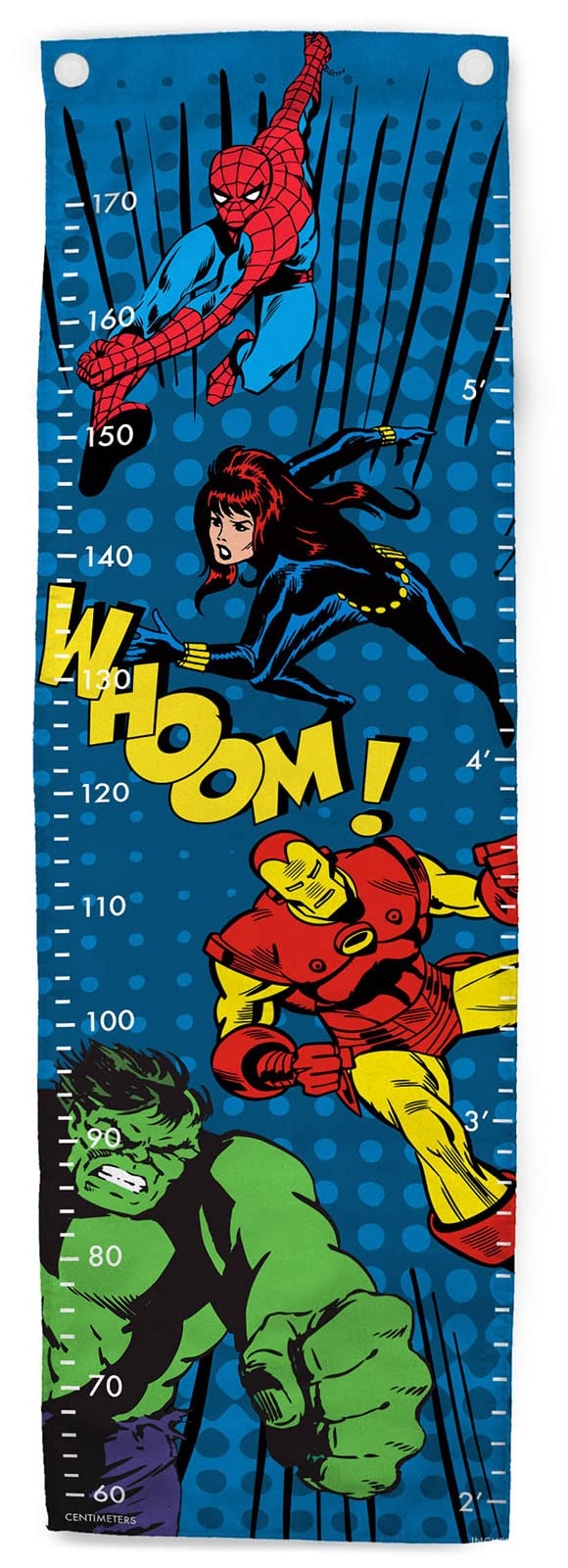 Jay Franco Marvel Comics Avengers Whoom 170 cm Height Poly-Canvas Kids Growth Chart