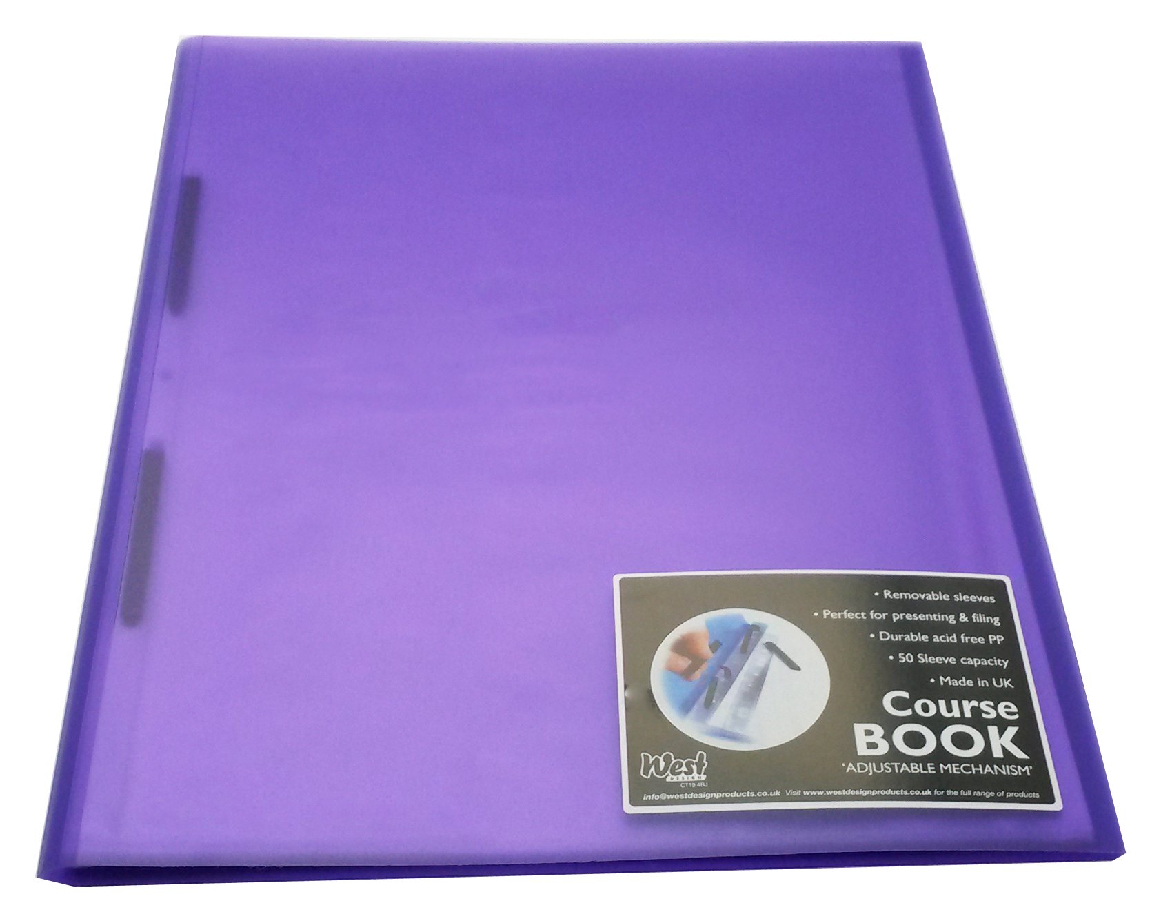 Westfolio Course Book Adjustable Capacity Purple A3, File Holder, Presentation Display Wallet, Paper, Document, Poly Clear Sleeves