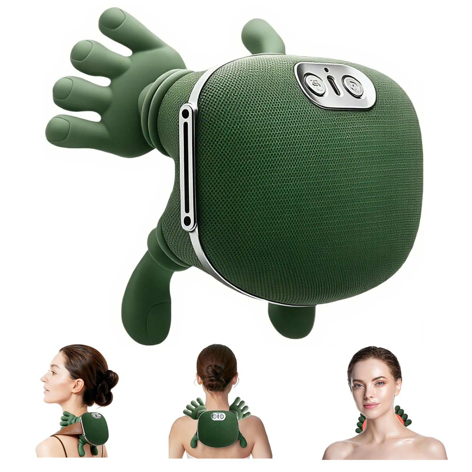 Photo 1 of KOFXVADY Shoulder Hand Neck Massager Fingers with Heat Simulated Human Hand Design Masajeador De Espalda Y Cuello for Pain Relief Deep Tissue and Back Pain Relief-Green