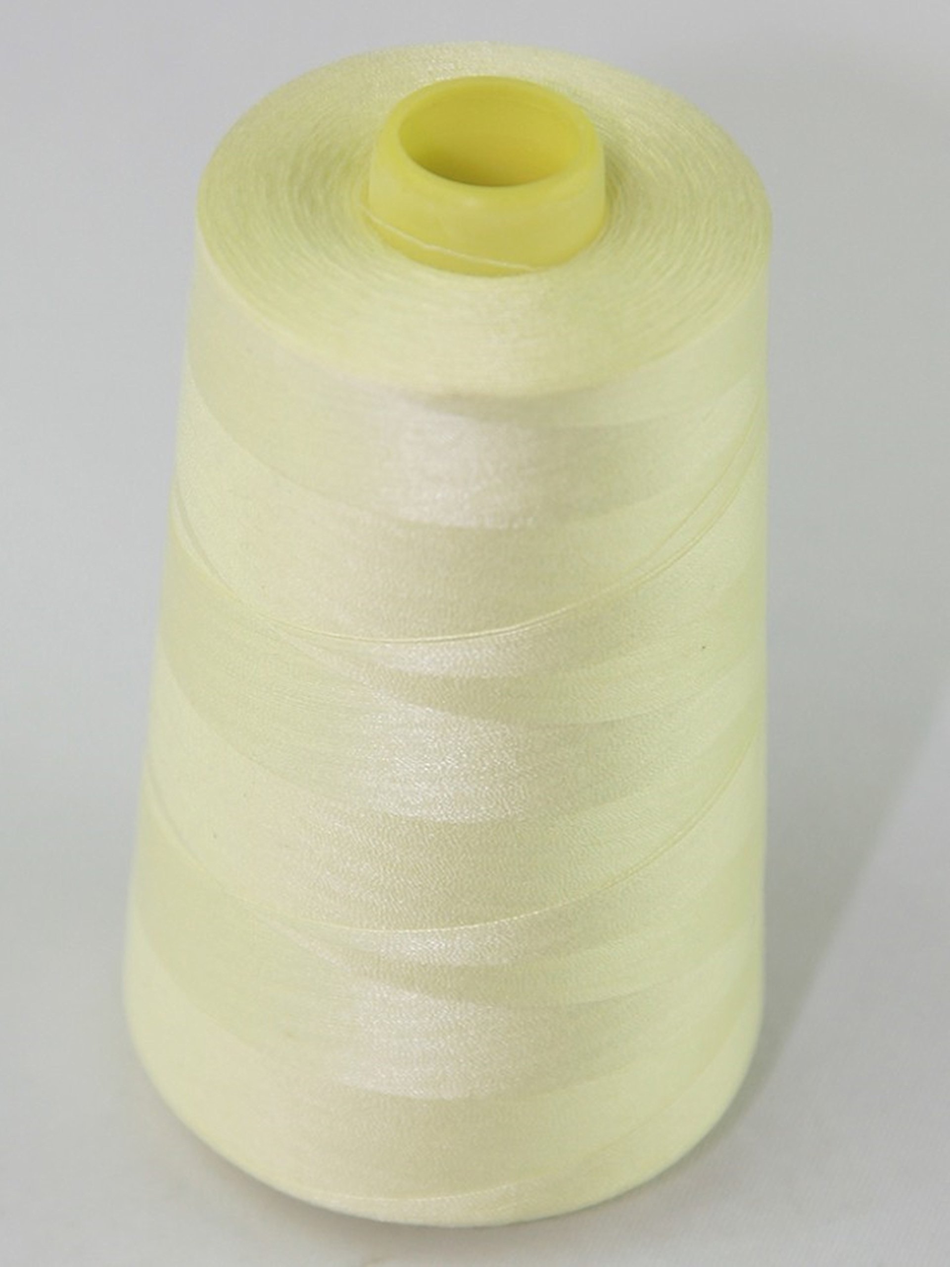Polyester All Purpose Polyester Sewing Thread 40S/2 4 x 5000 Meters (5468 Yard) Cones (Pale Lemon) 4 Large Cones for Sewing, Quilting, Piecing, Stitch, Serger and Overlock