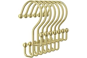 Goowin Shower Curtain Hooks, Metal Shower Curtain Rings, Black Shower Curtain Hooks Rust Proof, Smooth Gliding Shower Rings f