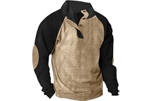 Muscularfit Sweatshirts for Men no Hood Corduroy Lapel Collar Buttons Shirts Vintage Fashion Long Sleeve Lightweight Pullover