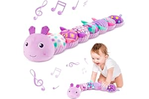 Sumobaby Infant Baby Musical Multi-Sensory Caterpillar, Stuffed Animal Activity Soft Toys, for Tummy Time Newborn 0-3-6-12 Months Girls, Purple