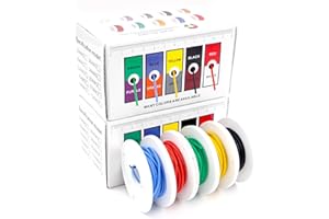 Electrical Wire, 22 AWG Wire Solid Core Hookup Wires, 5 Different Colored Breadboard Wires with PVC, 5M Each