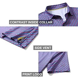 Golf Shirts for Men Dry Fit Short Sleeve Print