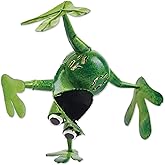 Sunset Vista Designs Outdoor Yard Decor - Green Metal Frog Garden Sculpture, 9" Tall, Tumbling Jellybean