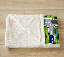 Throw 50"x60" Playing Car Fuzzy Blanket Road and