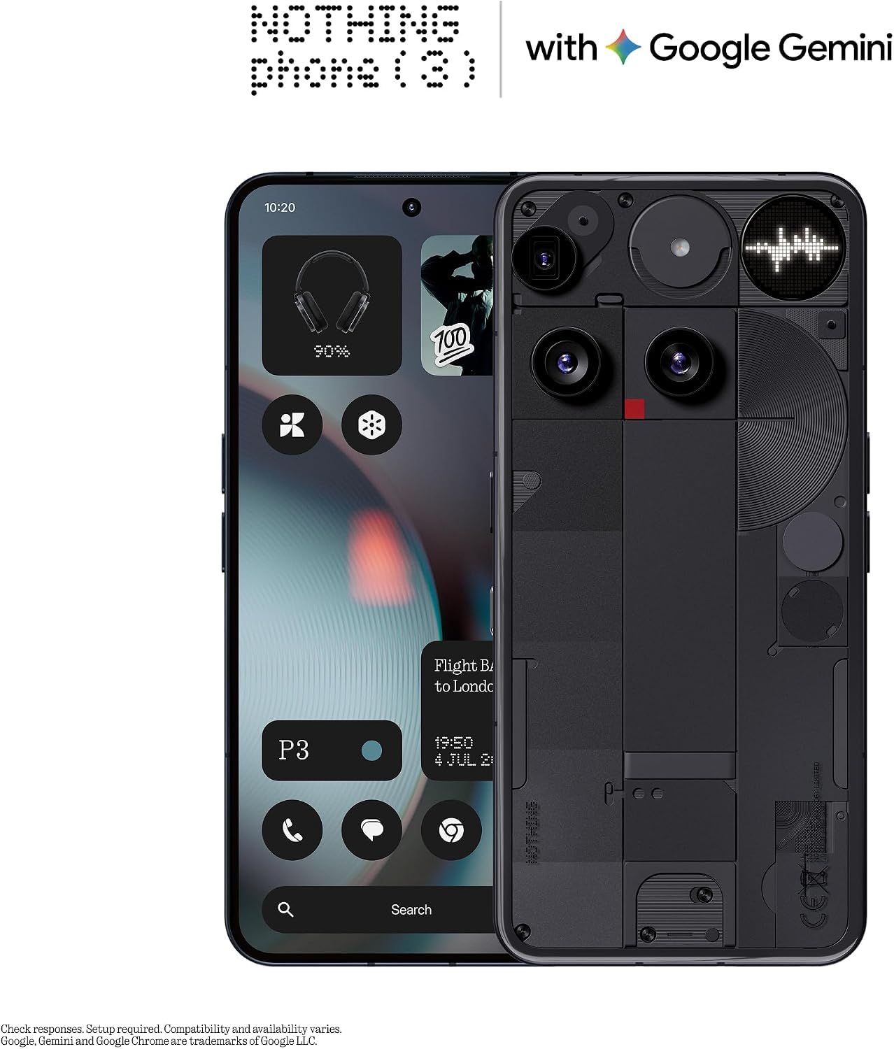 Nothing Phone (3) – Handy mit 50 MP Triple-Kamera, 24h Silizium-Kohlenstoff Akku, 6,67" 120Hz AMOLED Display, Glyph Matrix,16GB + 512GB – Schwarz 4