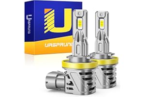 Ursprung 2024 New Upgraded H11/H9/H8 Bulbs, 20000LM 600% Super Brighter H11 Bulb, 1:1 Size H11 H9 Bulbs, Real Plug-N-Play H11 Fog Light Bulbs, Direct Halogen Replacement, IP68 Waterproof, Pack of 2