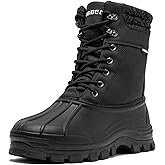 HOBIBEAR Men's Snow Boots Insulated Waterproof Warm Fur Lined Hiking Winter Snow Boots for Outdoor
